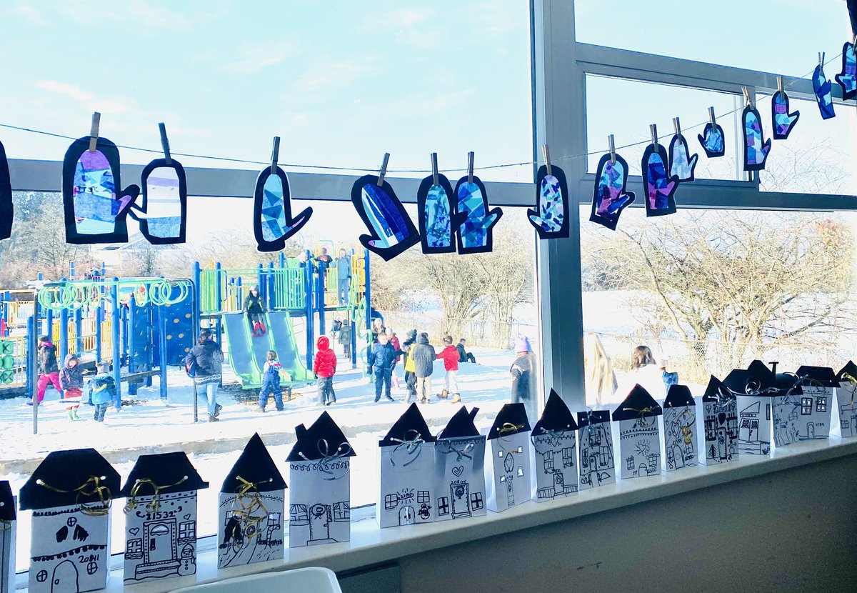 Mittens and our class Winter Village! ❄️