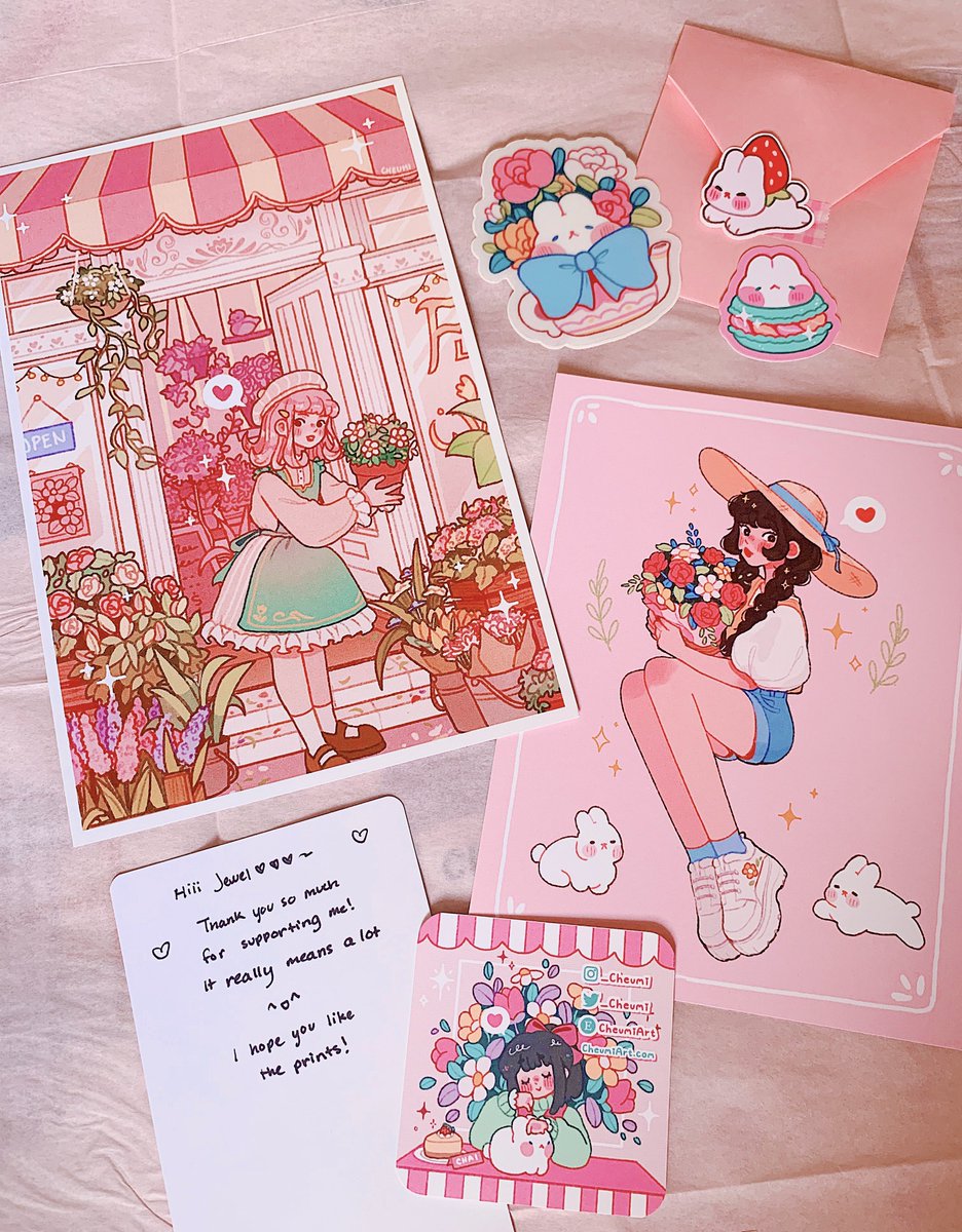 my @_Cheumi mail came in, and they're so so pretty !!! 🥰 

thank u so much for these, chai ! 💕✨ 