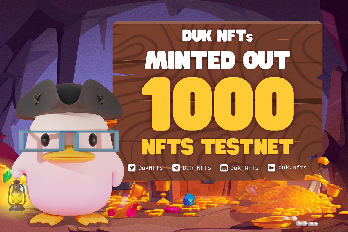DukNFTs's tweet photo. TESTNET IS DONE 

Sincerely thank all DukApters for supporting us in this testnet.
Don't forget to share your Duk in our Discord to receive rewards.
https://t.co/IOGobh4B9v
We'll announce the list soon 🥰 https://t.co/WvYSGwtR6k