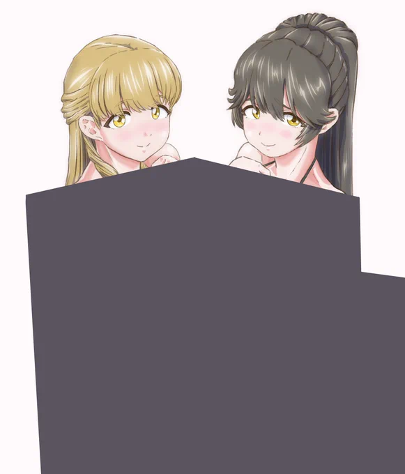 詩絵さんと由芽ちゃんのファンアート描きました。黒塗り解除版は今日の18時くらいに上げます(解除版はセ判定で検索に出ません。ですので お手数ですが私のアカウントから辿ってご覧ください) #ドルウェブ #ドルフィンウェーブ 