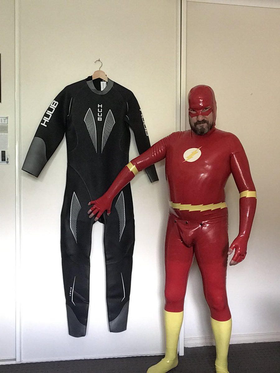 Rubberknite on Twitter "THE FLASH inspecting a new HUUB wetsuit that