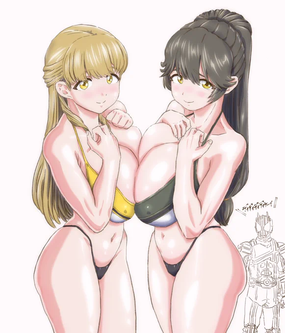 ドルフィンウェーブの詩絵さんと由芽ちゃん描きました。この2人 好きなんでたくさん描きたいんですが垂れ目ってあまり描いた事無くて……難しいですね 