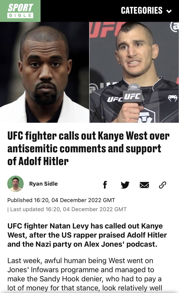 Crazy how far my post fight interview was heard!
Let me be clear , it was not a threat but a FIRM WARNING. 
Thank you all for the support✌🏼💙
#UFC #Stopjewishhate