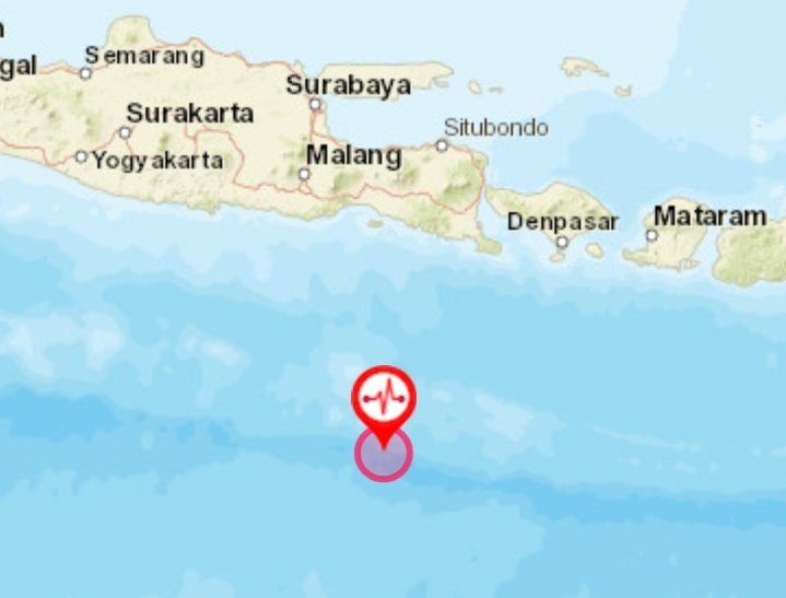 Gempa Mag:6.2, 06 Desember 2022 13:07:48 WIB, 284 km Baratdaya Jember. Kedalaman:10km