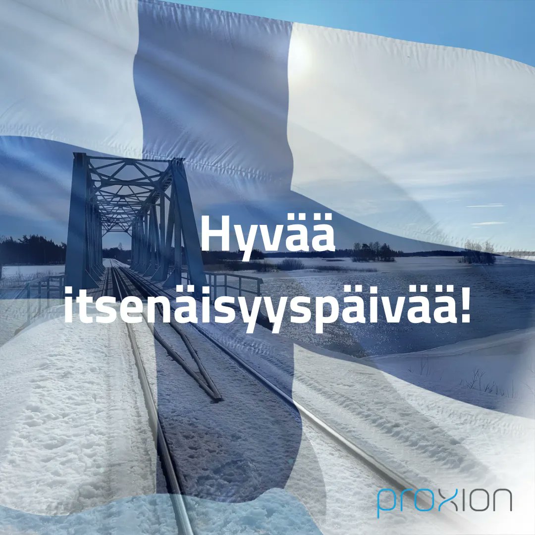 ProxionOfficial's tweet photo. "Oi Suomi, katso, Sinun päiväs koittaa,
Yön uhka karkoitettu on jo pois,
Ja aamun kiuru kirkkaudessa soittaa
Kuin itse taivahan kansi sois. "
Toivotamme rauhallista itsenäisyyspäivää 105-vuotiaalle itsenäiselle Suomelle!
#itsenäisyyspäivä #Proxion #WorldOnTrack https://t.co/JBk4X8xLGM