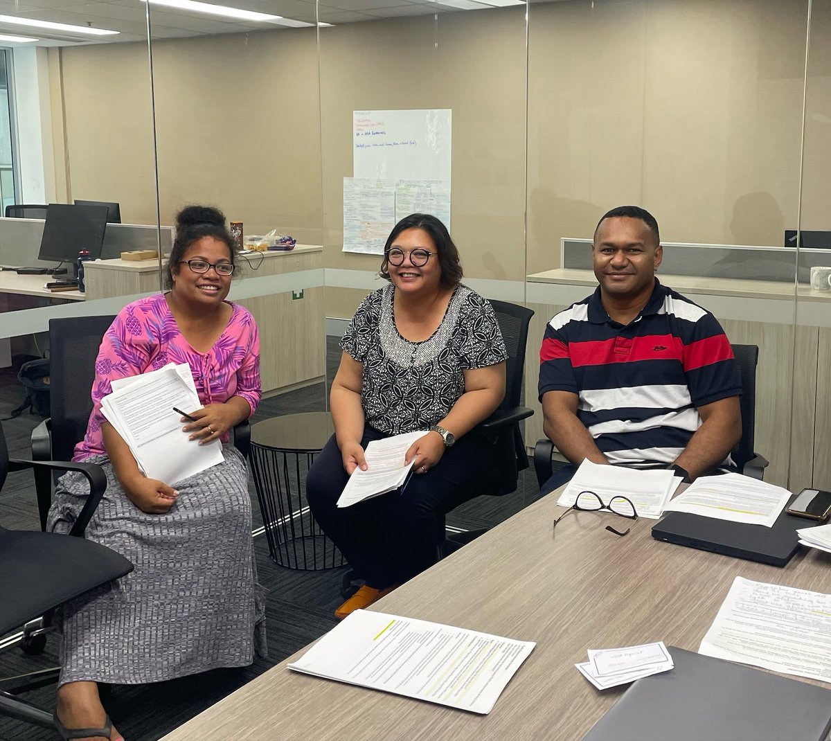 ABV_Australia's tweet photo. Here is part of our ABV Pacific team prepping for tomorrow's Webinar, "Business Hubs Support Pacific Entrepreneurs to Drive Change." #PacificDevelopment
Pictured: Jennifer Harris, Luciana Sitanggang and Materua Tamarua. Henry Ume-Taule will also join us for tomorrow's session. https://t.co/hGuZ0BJxPJ