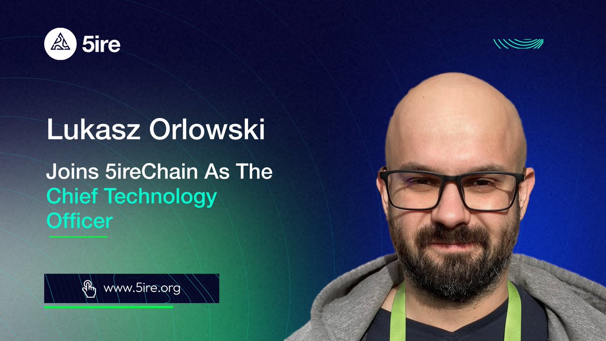 5ireChain's tweet photo. Hello 5irefers 👋
Join us in welcoming our new CTO @orlowskilp to our 5ire family! 

Lukasz held the position of VP of #Engineering at Enjin. He was a driving force in creating a successful and growing product business.

Learn More Here ⤵️
https://t.co/fZDEi8vJw5

#techworld https://t.co/ZUopjwvIpP