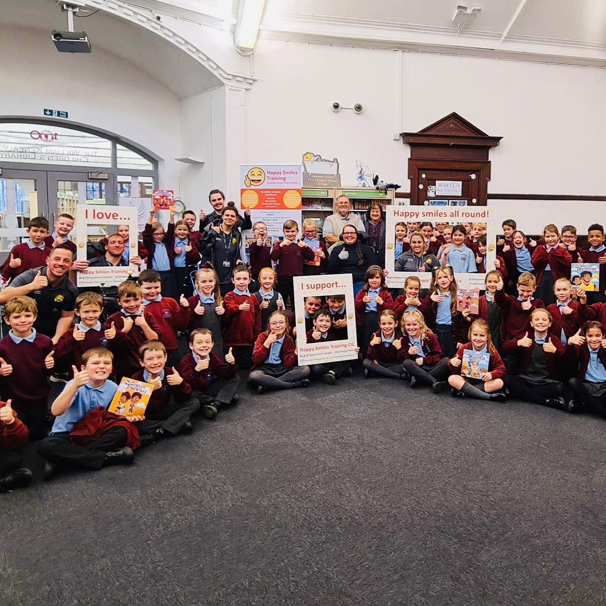 happysmilescic's tweet photo. 👏 Well done to @rlhughesAIM Y4 pupils who enjoyed a morning of inclusive sports activities with us + a reading of @alexwauthor’s ‘My Child Has Cerebral Palsy’! 

🙏 Thank you to @bullen_jenny for supporting it so that the children could experience it!

#DisabilityHistoryMonth https://t.co/ormkzQekmc