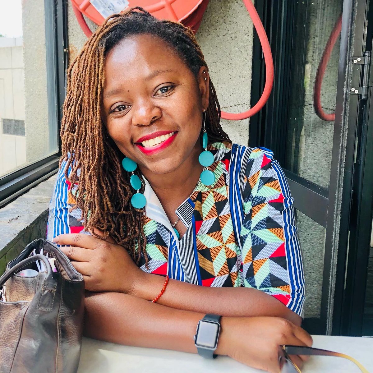 SilverboxJ's tweet photo. A dress of many colors needs statement earrings. Joy comes naturally. #earrings #jewelry #style #Statement #HandmadeJewellery https://t.co/2gM6Z5EouF