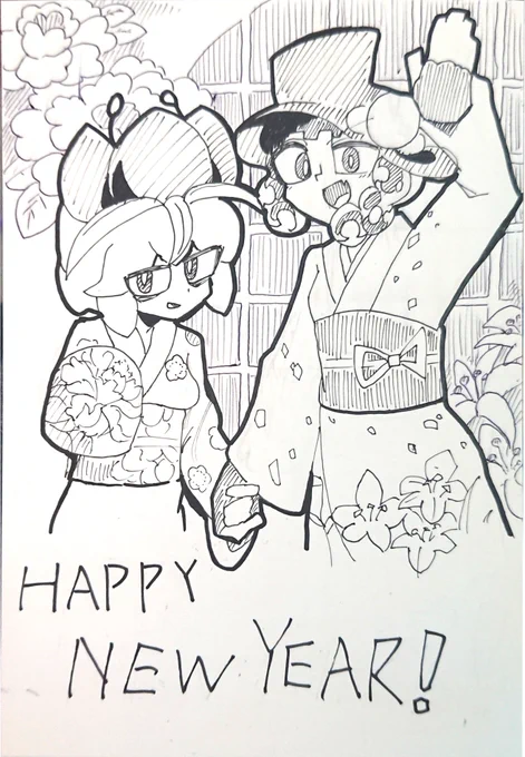 リア友に送る年賀状を久しぶりにアナログで描いてます
コイツら誰?って言われそう 