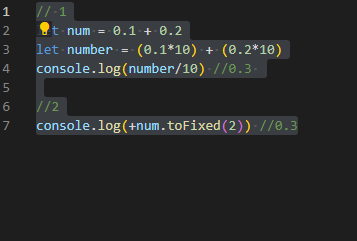 csmbilsis's tweet image. Diğer birçok dil gibi JS&apos;de binary çalışır.
Bu ve benzer soruların çözümünde ya sayıları 10 ile çarpıp, toplar; sonucu 10&apos;a böleriz(1) ya da toFixed() methodu ile sonucu yuvarlarız.(2)
