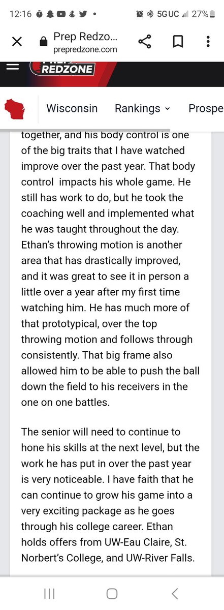 Thanks <a href="/MJ_NFLDraft/">Mark Johnson</a> and <a href="/PrepRedzoneWI/">Prep Redzone Wisconsin</a> for the great write-up and feedback.