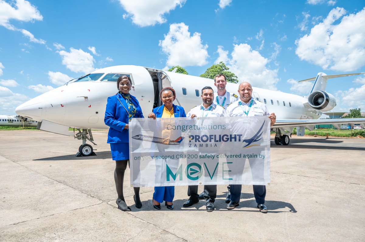 proflightzambia's tweet photo. Proflight Zambia has announced the arrival of its third CRJ Regional Jet that will allow the nation’s regional airline to increase capacity on both its international and domestic routes.
#MOVE #MOVEFlights #Avmax #Jet #FlyZambia
Read more https://t.co/puKsrCLrOP https://t.co/p8nZQ1NfY6