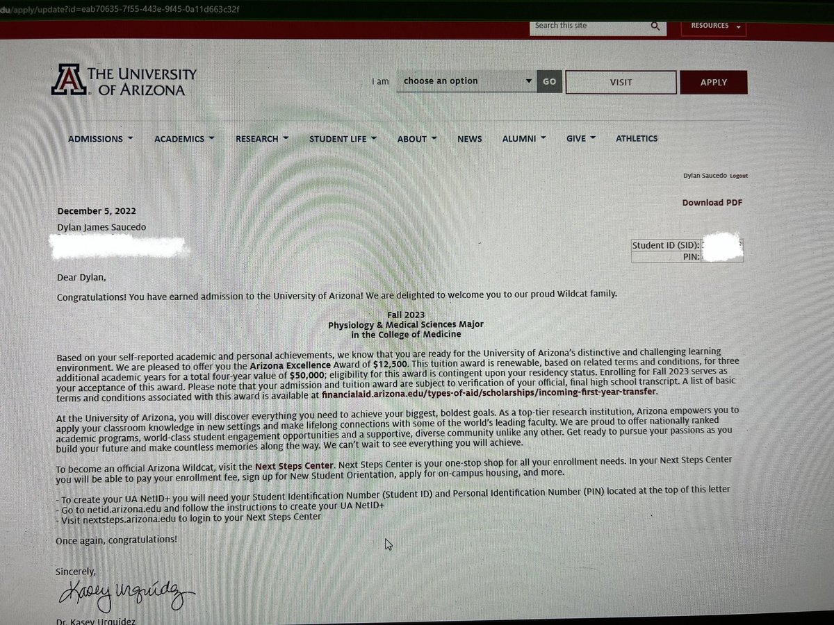 dylanjsaucedo's tweet photo. Proud to say that I have earned acceptance to the University of Arizona! Go Wildcats! @AZWildcatRugby @CasaStudGov https://t.co/ioLhetDvHf