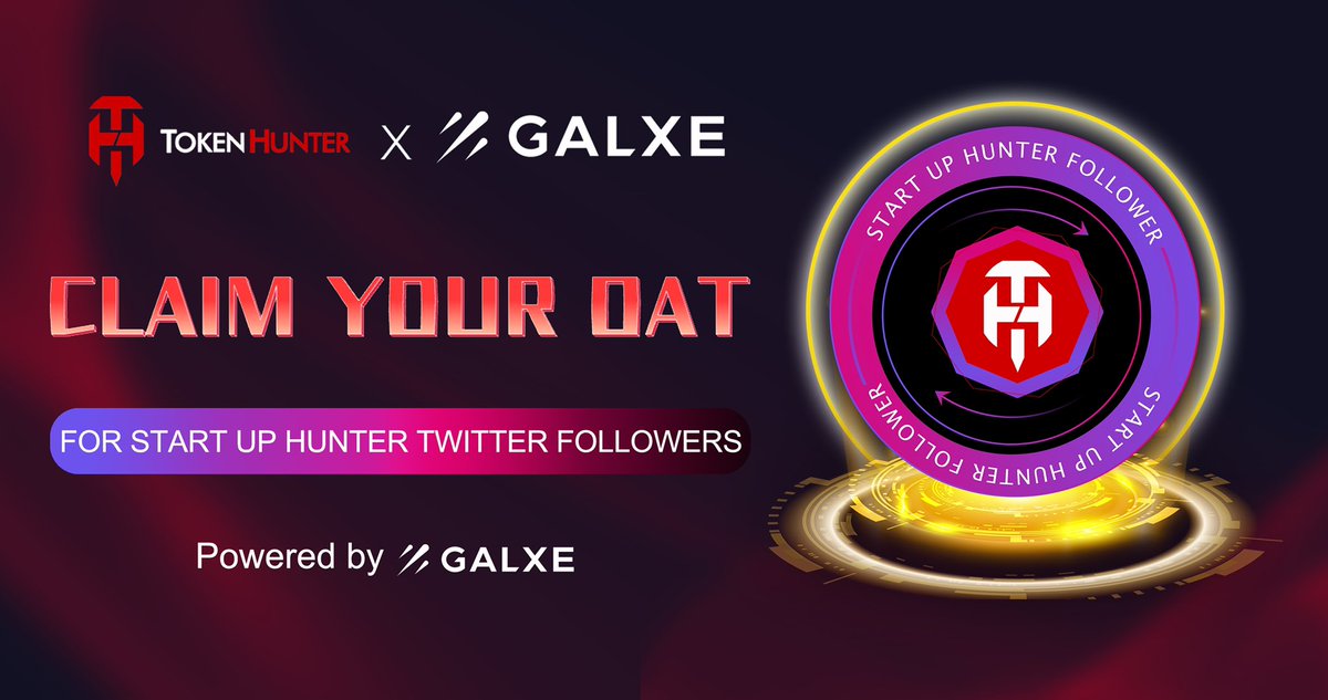 🎁 we’re launching an #OAT giveaway!

Simply finish the tasks in the campaign page &amp; receive an #NFT Badge powered by <a href="/Galxe/">Galxe</a>!

Join now: galxe.com/tokenhunter/ca…

✅Follow <a href="/NFTs_Hunt/">0xTroomix</a>  @Startup_Hunter_ 
✅Like &amp; Retweet
✅Join  discord.gg/k5xsCbF82a