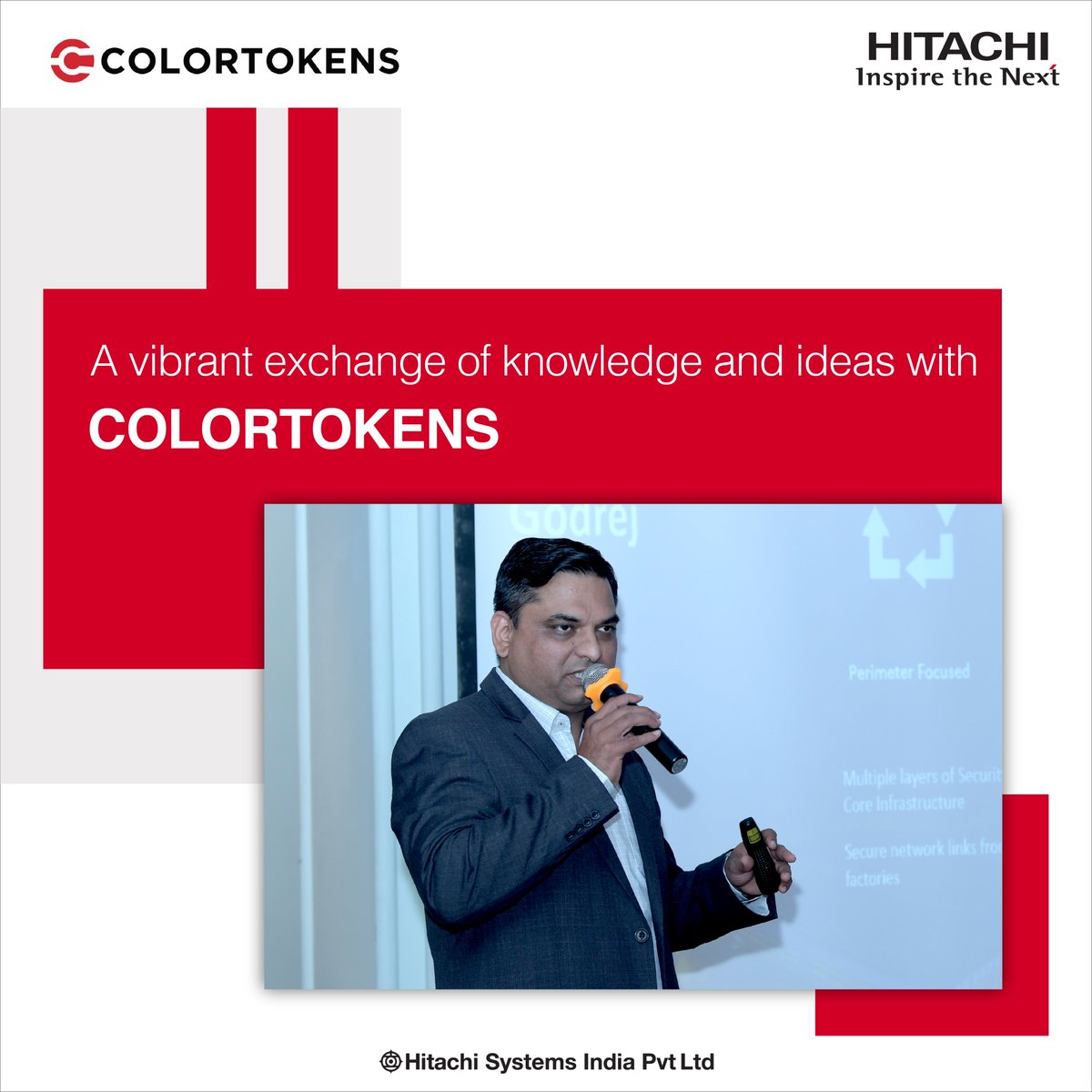 HitachiSysIndia's tweet photo. #Technology is best when it brings people together.
With a vital knowledge-sharing session for our customers to help them understand the complete range of reliable & #digital infrastructure solution offerings from #Colortokens & #HitachiSystemsIndia. https://t.co/xZAgqdcVbP