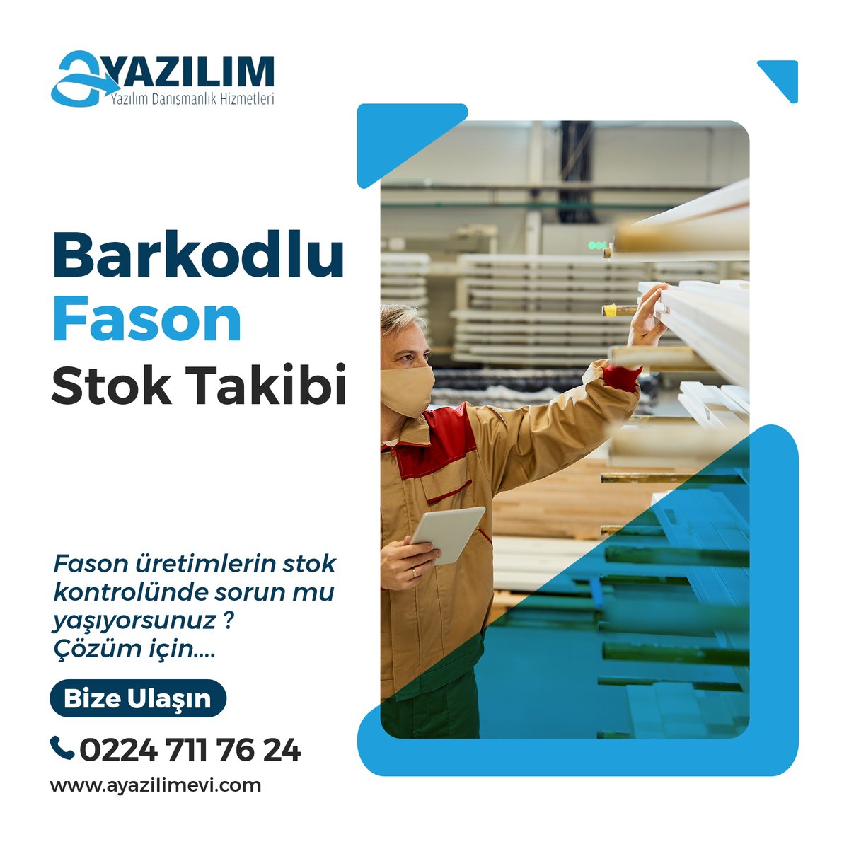 Fason üretimini yaptıracağınız ürün ile ilgili satın alma, planlama, sevk, kalite kontrol, mal kabul, fiyatlandırma süreçlerinin tamamını barkodlu bir şekilde kontrol edebilirsiniz.
Detaylı bilgi için; ayazilimevi.com
#ayazilim #yazılım #inegölmobilya #barkodsistemi