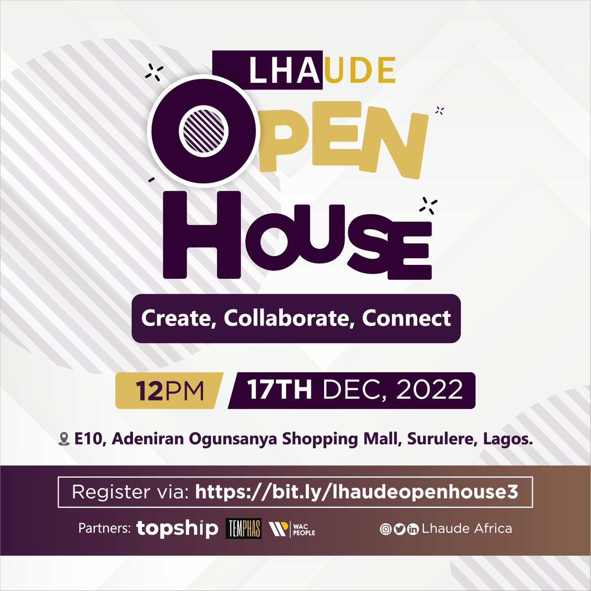 We are few days away from Lhaude Open House💃🏼💃🏼💃🏼

Have you gotten registered yet!?

The Open house is a gathering of fashion creatives to network, learn and have fun in a relaxed environment.

To save your seat, visit the link below:

bit.ly/lhaudeopenhous…