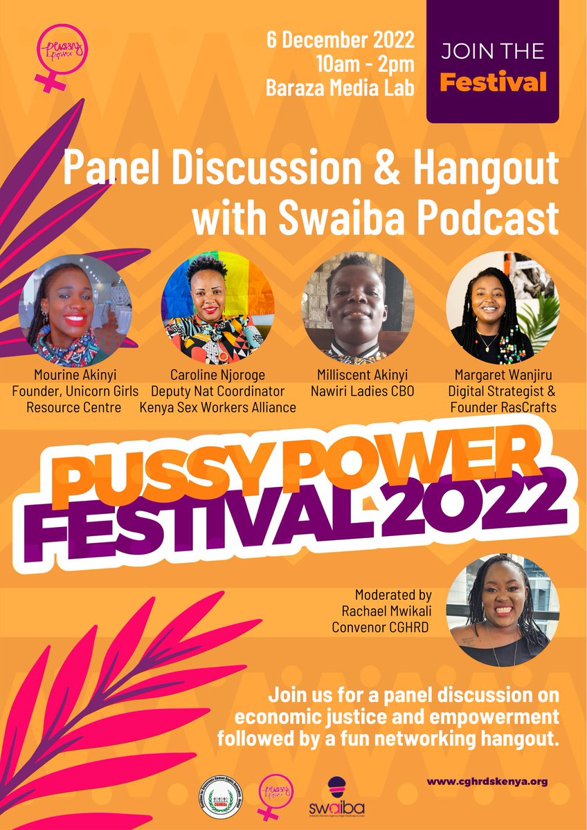Join us today as we host a panel discussion and hangout with our friends <a href="/swaibapodcast/">Swaiba Podcast</a> 
We'll be discussing how economic justice and empowerment can be used to combat GBV.

#16DaysOfActivism #PussyPowerFestival

📍10am - 2pm, Baraza Media Lab, Keystone Park