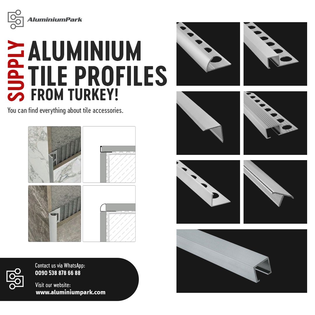 Aluminiumpark's tweet photo. Supply Aluminium Tile Trims from Turkey: https://t.co/MMUeszAbCg
#tiles #tiletrims #tilingtools #tileaccessories #ceramics #azulejos #perfildealuminio #perfisdealumínio #molduras #b2b #tilecontractor #buildingmaterials #buildingcontractors #tileimporter #tilestore #flooring https://t.co/aRAnyl8poz