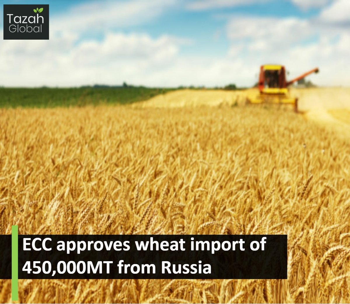 Keeping in view results of 7th International tender and Government-to-Government (G2G) offer, the ECC granted approval of the offer of M/s Prodintorg, Russia on a G2G basis <a href="/US/">s</a>$ 372 /MT (Metric Tons) for the supply of 450,000 MT at Gwadar Port for shipment period from 1st Feb 23.