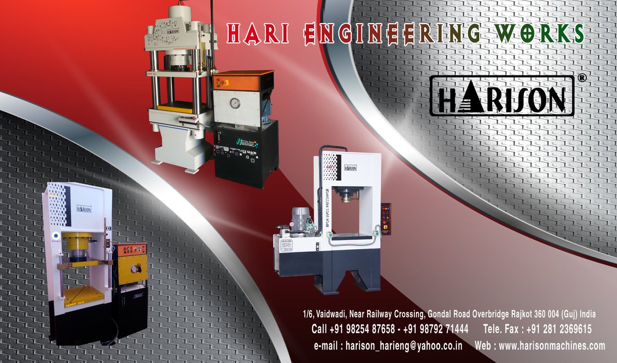 harisonmachines's tweet image. Hydraulic Press in India.
#HariEngineeringWorks offers #HeavyDutyFrameTypeDeepDrawPress, #HydraulicDeepDrawingPresses, which are widely used in different industries to manufacture deep drawing #components.  #drawing #AutomobileSheetMetalComponents,