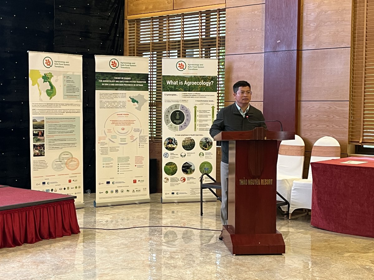 ASSETProjectSEA's tweet photo. #ASSETProject is presenting first year results of implementation in Son La and Dien Bien Province, Vietnam and discussing more on strategies towards #Agroecology & #Safefoodsystem in Vietnam.
@Cirad #IPSARD #VAAS #CASRAD #NOMAFSI #FAVRI #NIAS @ILRI @BiovIntCIAT_eng #AFD #EU #FFEM https://t.co/j6NnXIHTc4