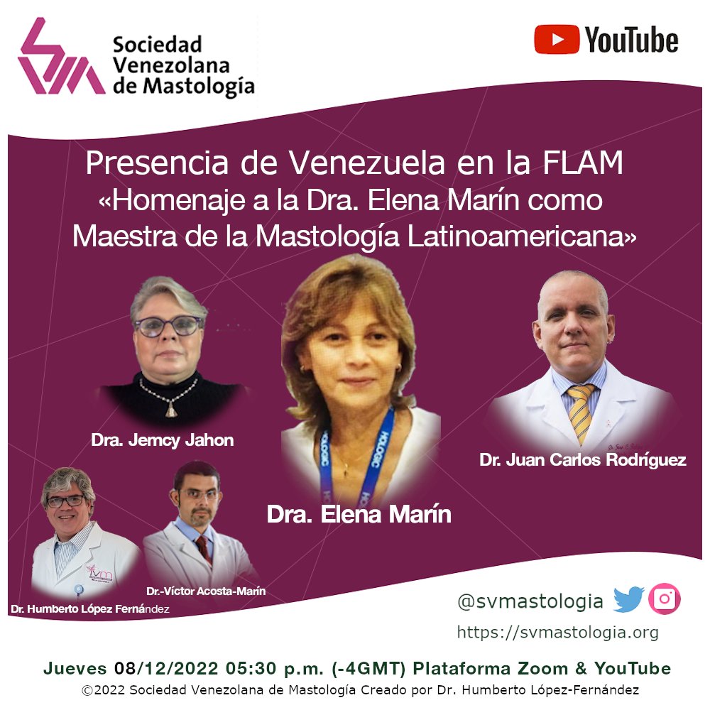 Invitación a nuestro próximo evento, Venezuela en la FLAM - svmastologia.org/event/venezuel…