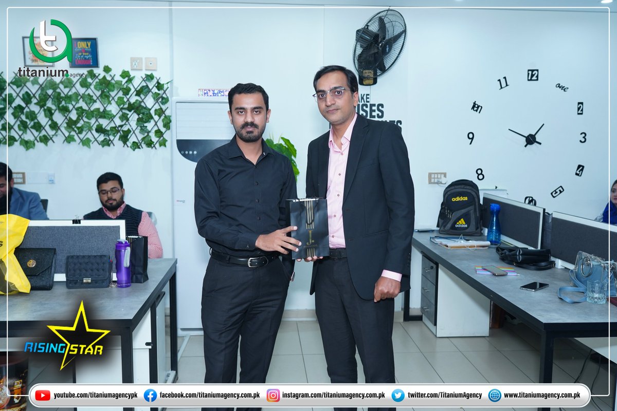 TitaniumAgency's tweet photo. Titanium Agency, celebrate the award ceremony for the best employee of the month November, 2022.

#titaniumagency #lahore #employeeofthemonth #realestate #titaniumteam #bahriatown #bahriatownlahore https://t.co/LHYAyfV7pJ