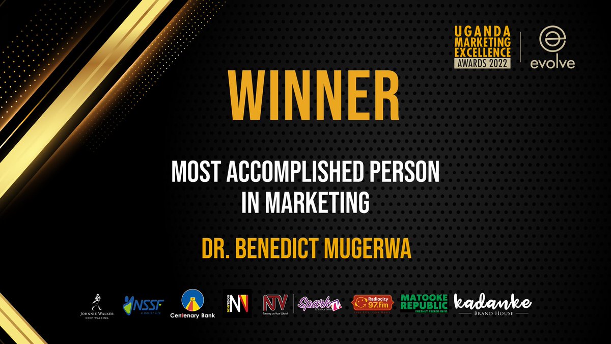 umeawards's tweet photo. Congratulations to Dr. Benedict Mugerwa who was awarded the Most Accomplished Person in Marketing award at the Uganda Marketing Excellence Awards 2022.
#UMEAS2022 https://t.co/ibaEyz64NZ