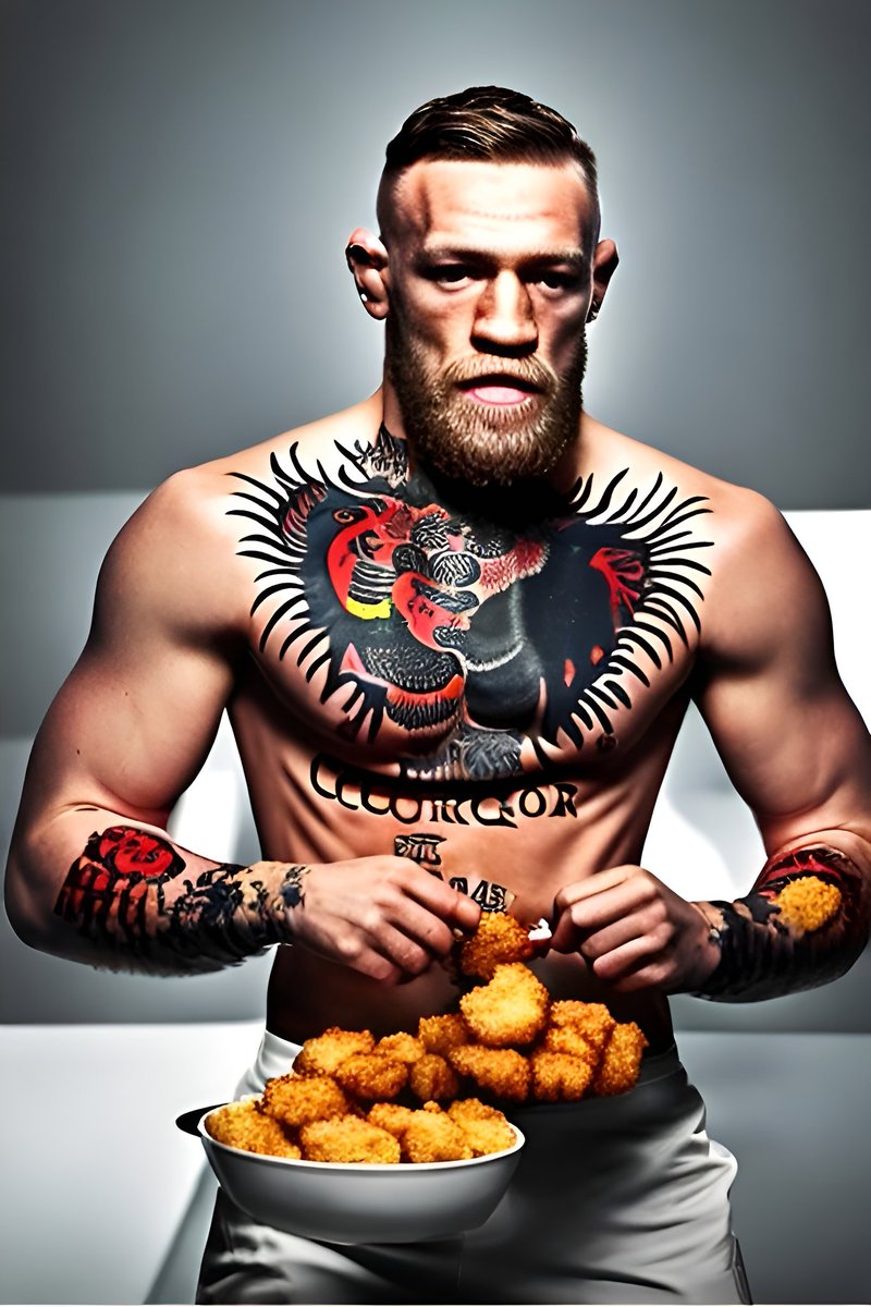 MMAiART's tweet image. Conor McGregor Eating McNuggets