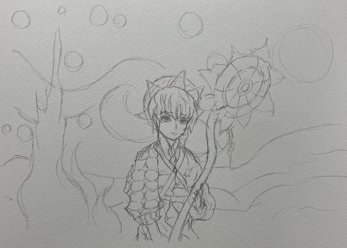 ゴッホちゃん描き始めました。
#FGO 
