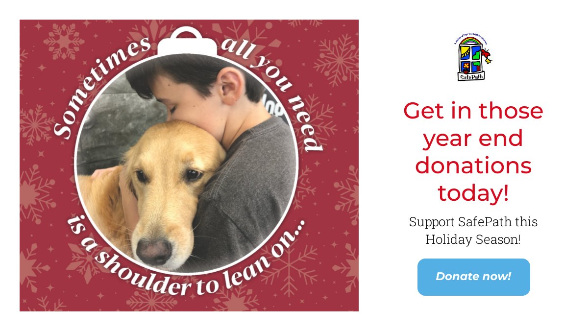 SafePathCAC's tweet image. Donate to SafePath today! Get in those year end donations! - mailchi.mp/safepath.org/h…