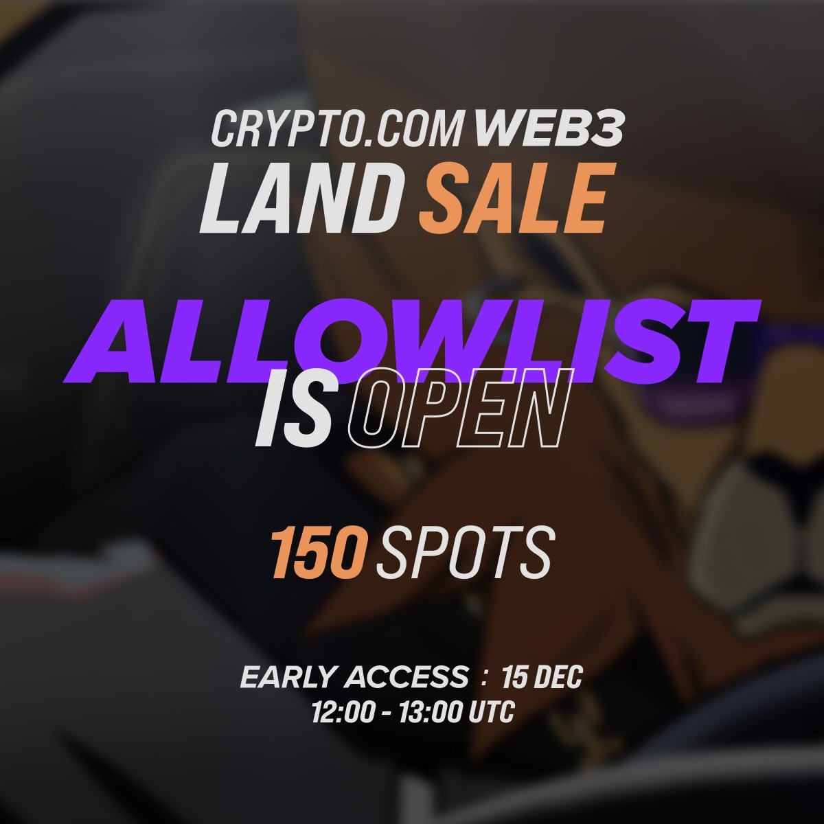We are honored for the opportunity to share some Allowlists for the <a href="/LoadedLions_CDC/">Loaded Lions</a> <a href="/cryptocomnft/">Crypto.com NFT</a>  land NFT! We have 150 spots to give away and we will start with 20 today.

👣❤️♻️ Tag 3 #crofam let everyone know!

More info: mane.city

#TheFirstFrontierAllowlist