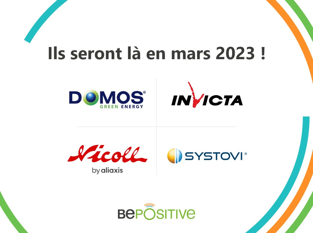 Domos, Invicta, <a href="/NicollFrance/">Nicoll France</a> et @Systovi  seront présents sur le salon BePOSITIVE, à Lyon - Eurexpo, du 21 au 23 mars 2023. 📍

➡️ Vous êtes intéressés pour exposer ?
Inscrivez-vous : lnkd.in/4G0r4+

#BePOSITIVE #transitionécologique #innovation