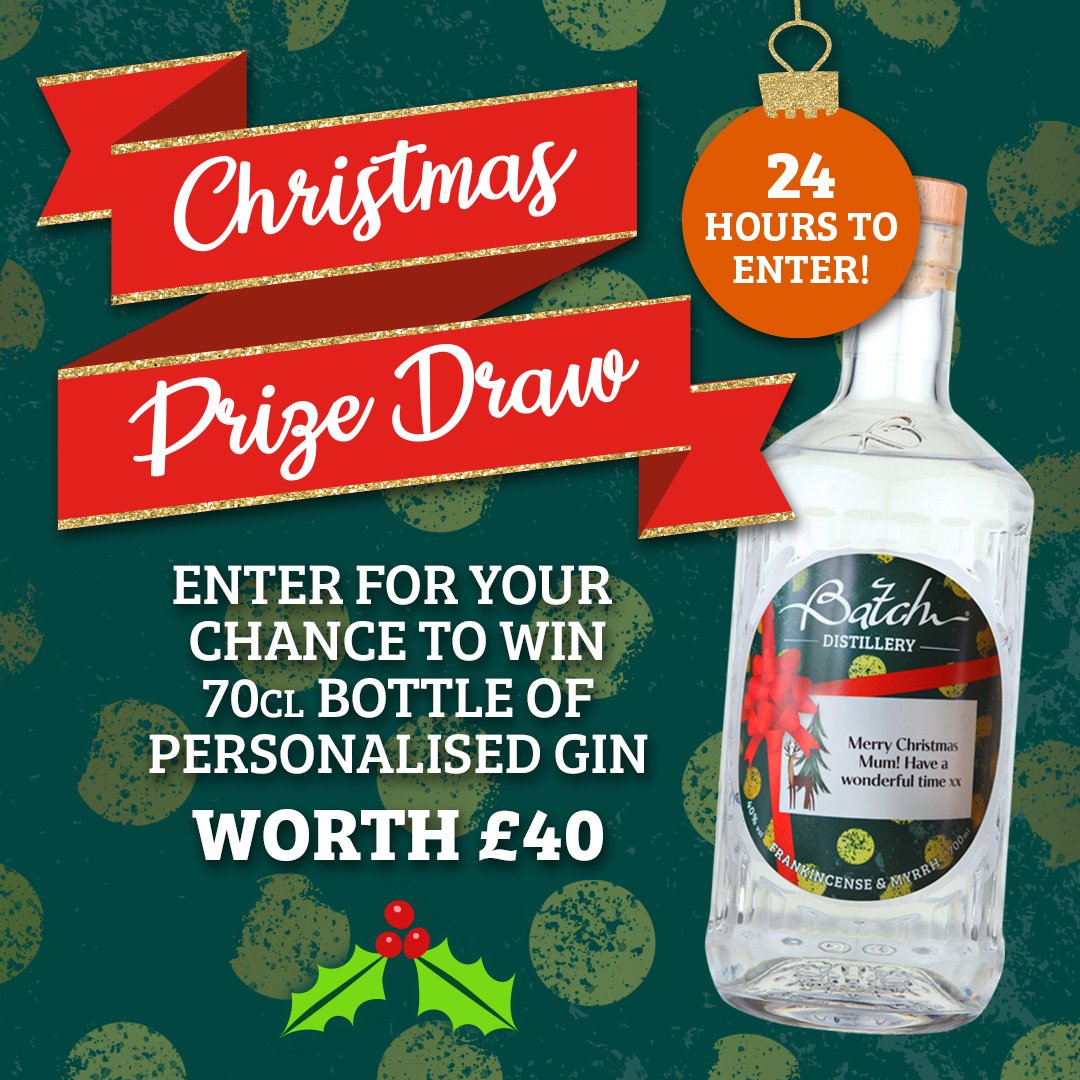 BatchDistillery's tweet photo. FLASH COMPETITION
Win a 70cl bottle of Personalised Gin
Make any purchase in the web shop between 6 December 12.00pm and 7 December 12.00pm and you will automatically be entered into the draw to win a bottle of Personalised Christmas Gin!
#gin #wingin https://t.co/emKlTTSmyd
