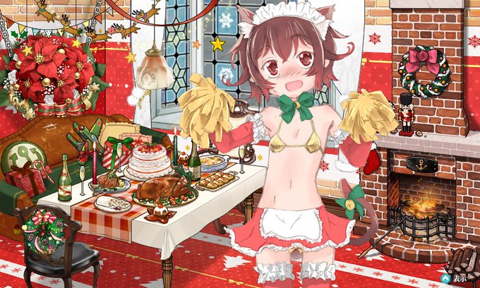 駆逐艦【睦月】に金MBサンタmodeが実装されたような気がしました!(とりあえず去年描いたやつでやっつけ 