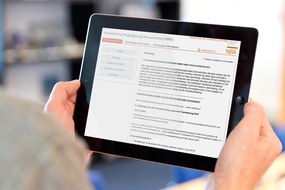 Voor <a href="/nbacc/">Koninklijke NBA</a> heeft Stipp een applicatie ontwikkeld waarmee accountants, via een adaptieve vragenlijst, verklaringen kunnen opstellen. Deze verklaring kan als MS-Word- en XBRL-formaat cf. de NBA Taxonomie worden opgeslagen.
Deze applicatie is recent geüpdatet met NBA Taxonomie 2.1.