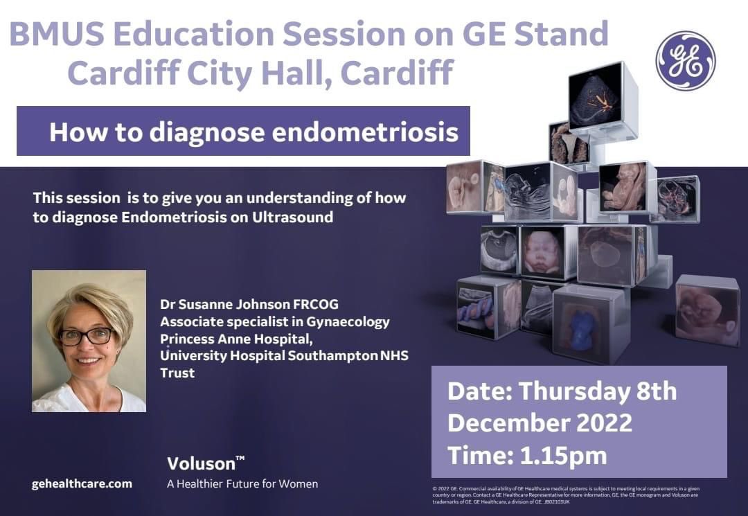 Join us at #BMUS GE stand on Thursday for an excellent education session Endometriosis #Voluson #yousetthelimits