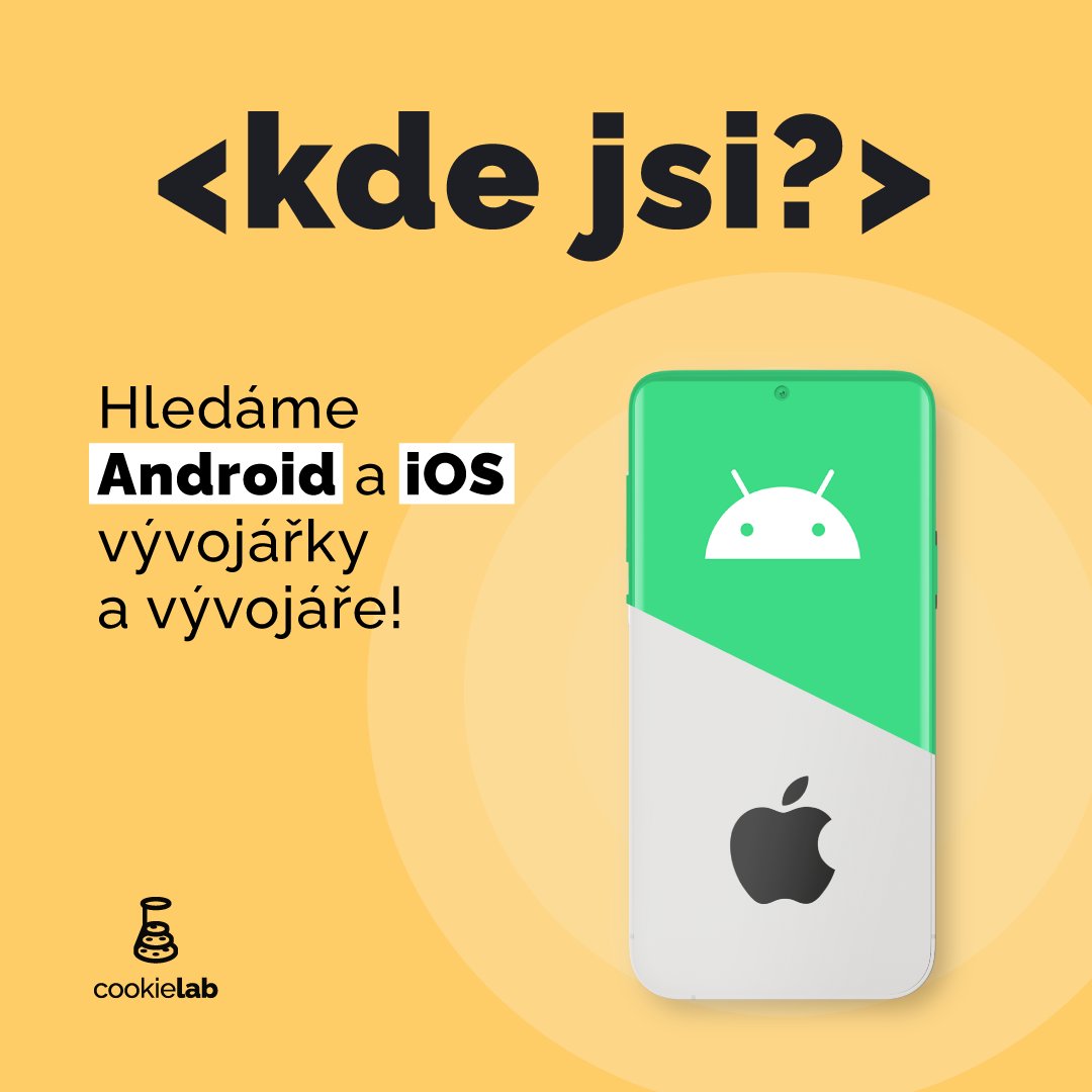 ⚔️ Voláme do zbraně všechny mobilní vývojáře a vývojářky obou znesvářených platforem, aby nám pomohli vyvíjet appky pro naše klienty. 📣
cookielab.io/cz/kariera
#cookielabbers #iosdeveloper #androiddeveloper #hiring #mobileappdevelopment