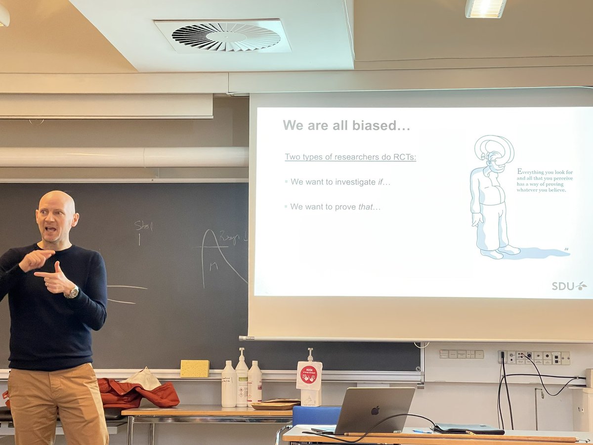 Kasper Krommes (@krommes) on Twitter photo @SUND_SDU PhD course “Randomized controlled trial in health sciences” lecture on bias w <a href="/jbthorlund/">Jonas Thorlund</a>: reduce biased interpretation of results by writing dif versions of conclusion while blinded to group allocation AND face you bias and be a IF-researcher @SUND_SDU PhD course “Randomized controlled trial in health sciences” lecture on bias w <a href="/jbthorlund/">Jonas Thorlund</a>: reduce biased interpretation of results by writing dif versions of conclusion while blinded to group allocation AND face you bias and be a IF-researcher