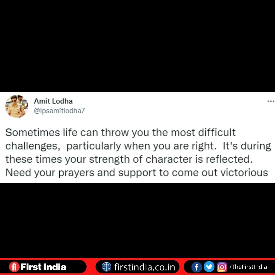 thefirstindia's tweet image. Amid all the fame and love the IPS and author #AmitLodha is getting for the web series ‘#Khakee’, he recently tweeted, “Sometimes life can throw you the most difficult challenges,...

#News #NewsAlert #NewsUpdate #IPS #Bihar #biharchapter2022 #Police