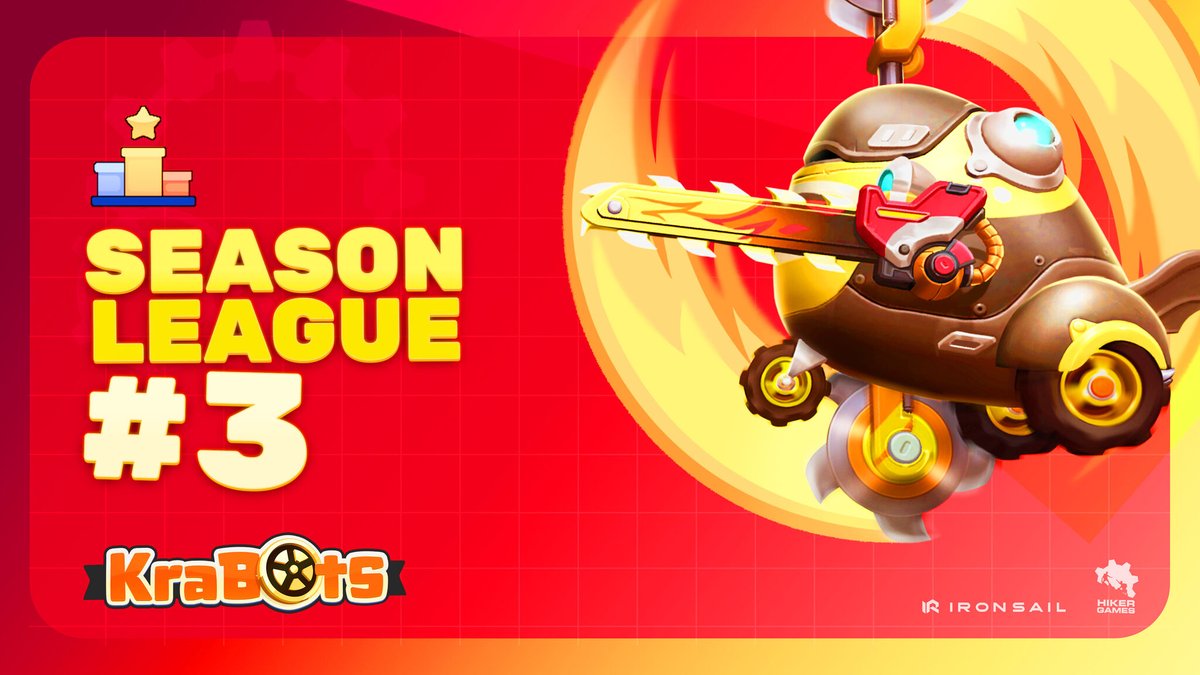 Krabots's tweet photo. The new Season League is officially underway, and it's time to get your team ready!
Time: December 05, 2022 - February 05, 2023
Change: Adjust the rewards of the Top 4 and below.
Hope you have a good time playing and enjoy the rewards!
#Krabots #Hikergames #Whydah #Ironsail https://t.co/mkLVPS5AP0