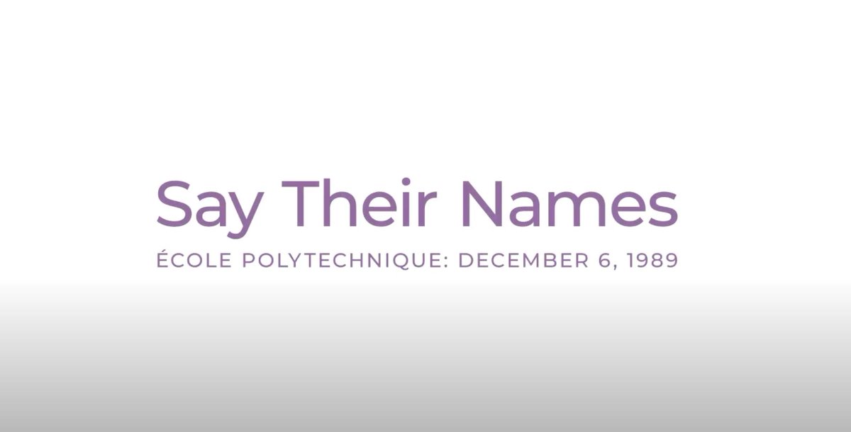 On December 6th, 1989, a man entered a mechanical engineering classroom at Montreals Ecole Polytechnique and killed 14 women because of their gender. 

Today, we remember them.

#CallItFemicide #endVAW #SayTheirNames

youtube.com/watch?v=gOmeio…