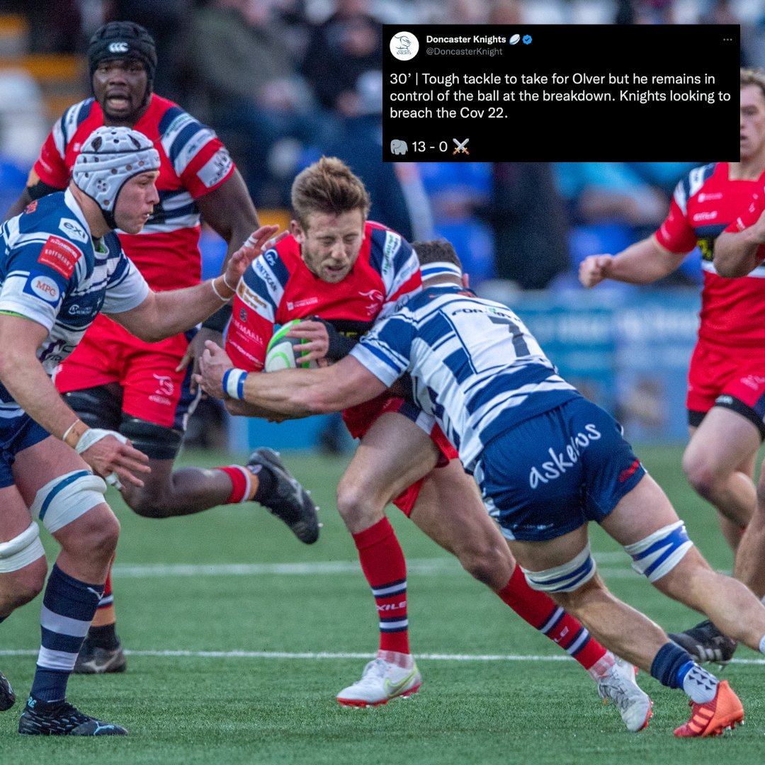 DoncasterKnight's tweet photo. 𝙎𝙣𝙖𝙥𝙨 🤝 𝙏𝙬𝙚𝙚𝙩𝙨

We're tying our game snaps to the tweets that tried to capture the action.

Here's 4️⃣ from a tough trip to Butts Park Arena to face Coventry in Round 8 on Saturday. https://t.co/MuE5UyG7pK