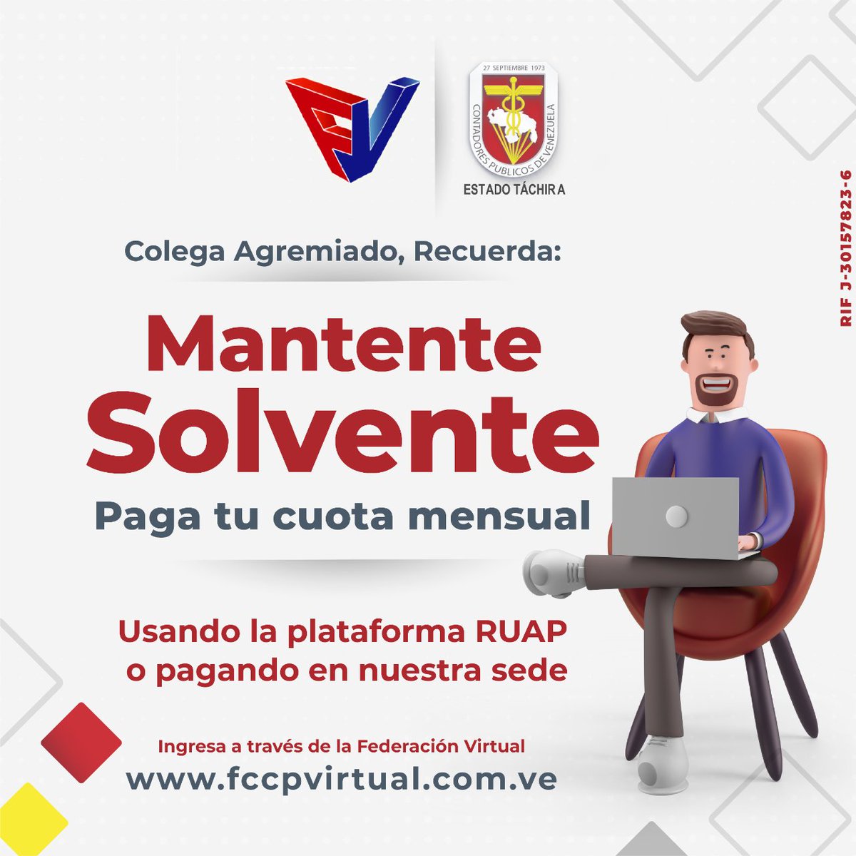 CCPETACHIRA's tweet photo. Colega Agremiado, recuerda que tu pago al día ayuda al cumplimiento de nuestras obligaciones, mantenimiento de las instalaciones y de cada área que disfrutamos en un nuestra sede

👉🏼Solicita ya tu estado de cuenta, ponte al día👈🏼

📲 0424 716 9256
📧 cobranzasccptachira@gmail.com https://t.co/MbelUh3EJH