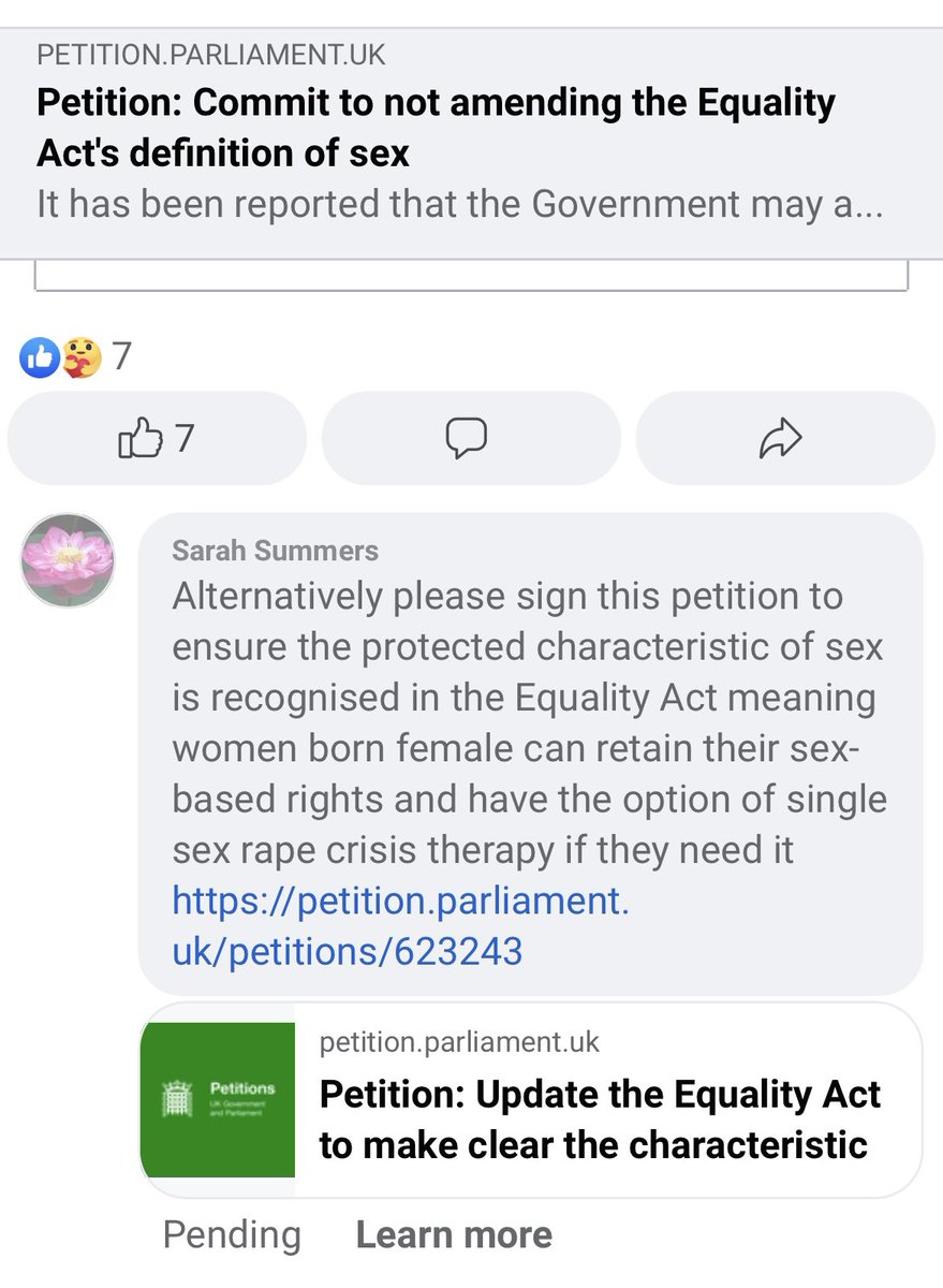 A male-born TRA has joined a women’s group I’m in and has posted a petition calling on the women in the group to sign away their sex-based rights. Guess what? My reply wasn’t approved #WarOnWomen