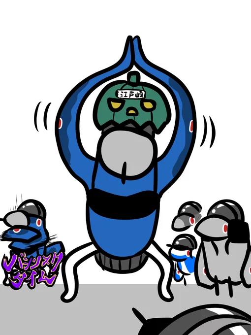 航空祭の帰り道が混雑するので早めに帰るように促すダンスを踊るF-2くん。 