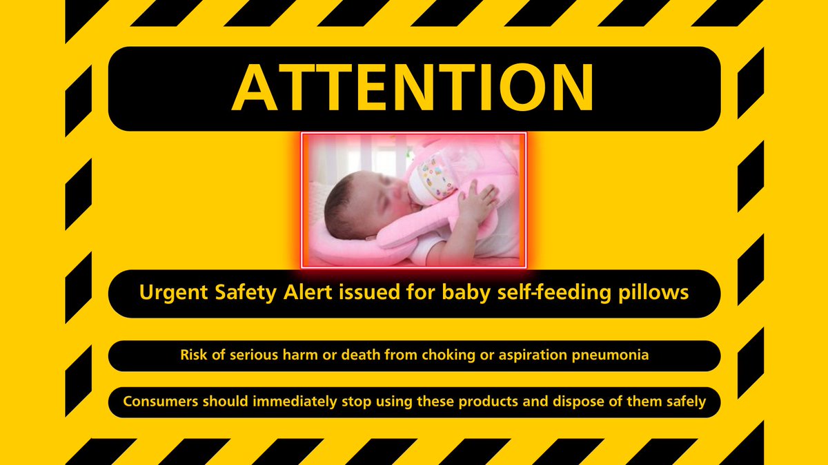 The #officeforproductsafetyandstandards have issued an alert:
Self-feeding pillows/prop feeders present a risk of serious harm or death from choking or aspiration pneumonia.
Further information can be accessed at: gov.uk/government/new…