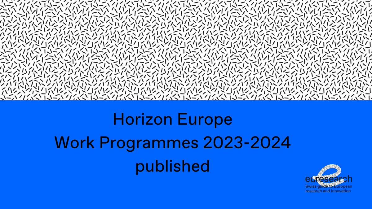 SwissEuresearch's tweet photo. The European Commission has published new #calls for proposals for Horizon Europe. Researchers and innovators in Switzerland can participate in most of the collaborative calls. #HorizonEU #SwissEU4Innovation #SwissEU4Research
https://t.co/0VonKMBUFu https://t.co/wDtFenfE7h